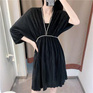 Batwing-sleeve Mini A-line Dress