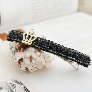 Crown Hair Clip 01 - Silver & Black - One Size