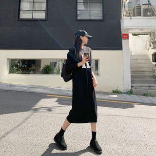 Letter Long Sweater Dress