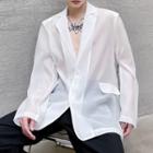 Plain Sheer Loose-fit Blazer