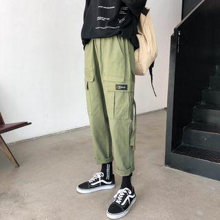 Tie-accent Straight-cut Cargo Pants