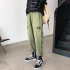 Tie-accent Straight-cut Cargo Pants