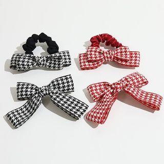 Houndstooth Bow Scrunchie / Hair Clip