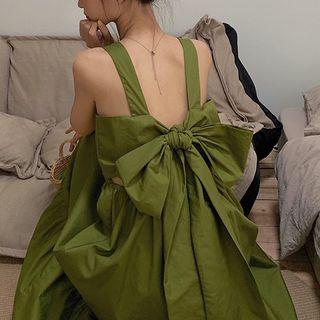 Bow Back Strappy Midi Dress