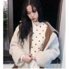 Long-sleeve Turtleneck Dotted T-shirt
