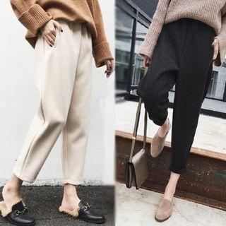 Cropped Elastic-waist Pants