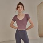 Short-sleeve Sports Top / High-waist Leggings / Shorts / Set