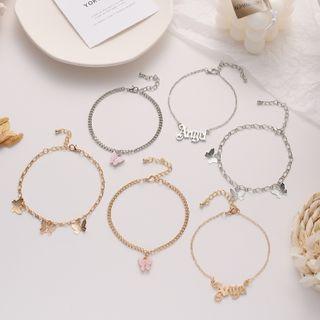 Set Of 3: Alloy Butterfly Bracelet