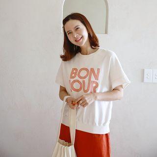 Bonjour Letter Summer Sweatshirt