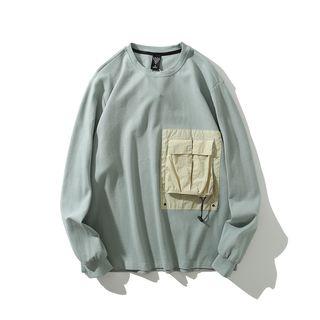 Front Pocket Round Neck Pullover