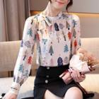 Tree Print Genuine Silk Blouse
