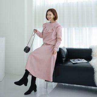 Frilled Sweatshirt & Matching Skirt Set