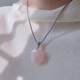 Faux Crystal Pendant String Necklace