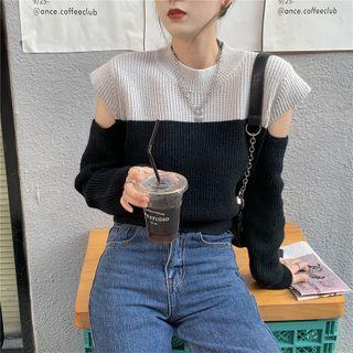 Two Tone Cutout Sweater