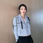 Patterned Cropped Blazer