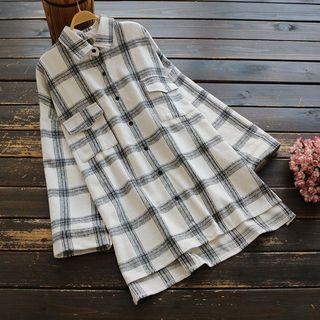 Plaid Long Shirt Stripe - Gray - One Size