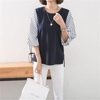 Dip-back Striepd Top
