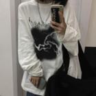 Long-sleeve Lightning Print T-shirt