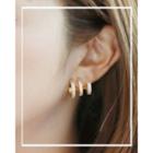 Rhinestone Triple Hoop Earrings