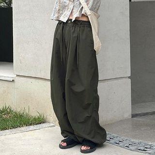 Low-rise Plain Wide Leg Pants