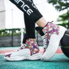 Color Block Patterned High-top Sneakers