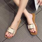Buckle Clear Band Slide Sandals