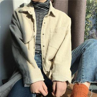 Striped Panel Corduroy Shirt