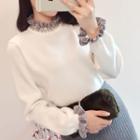 Plain Loose-fit Long-sleeve Knit Sweater