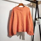 Round-neck Cropped Sweater Jacket