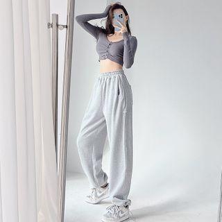 Drawstring-hem Loose-fit Sweatpants In 7 Colors