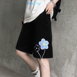 Embellished Wide-leg Sweatshorts