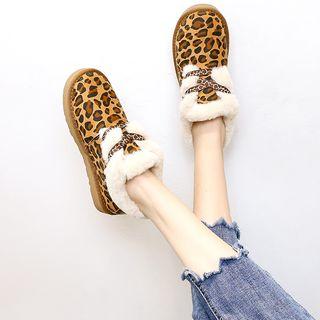 Leopard Print Furry Boots