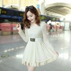 Long-sleeve Lace A-line Dress