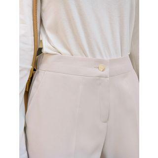 Plus Size Band-waist Boot-cut Dress Pants