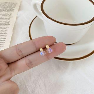 Light Bulb Earring 1 Pair - White & Gold - One Size