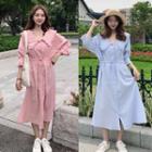 Ruffle Trim Shirt Dress
