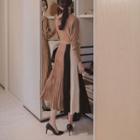 Dali Hotel Accordion-pleat Maxi Knit Dress