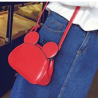 Faux Leather Mouse Ear Shoulder Bag