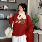 Embroidered Sweatshirt / Scarf