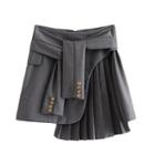 A-line Mini Pleated Paneled Skirt