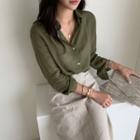 Long-sleeve Line Blend Shirt