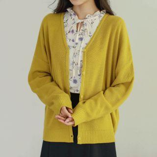 Colored Boxy-fit Cardigan