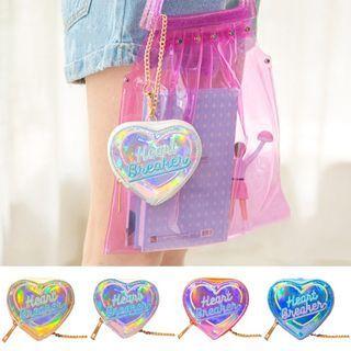 Letter Embroidered Heart Coin Purse