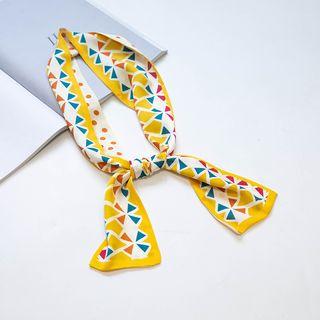 Patterned Satin Neck Scarf As Shown In Figure - One Size