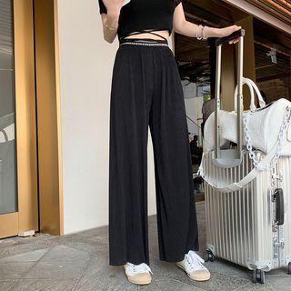 High-waist Ribbed Pants
