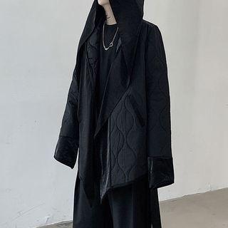 Padded Open-front Hooded Jacket