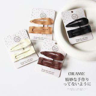 Set Of 2: Wavy Alloy Hair Clip (various Designs)