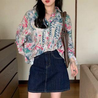 Floral Shirt Red & Green Floral - Nude - One Size