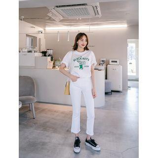 Plus Size Illustration-printed Cotton T-shirt