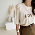 Lover Letter Cotton T-shirt Cream - One Size